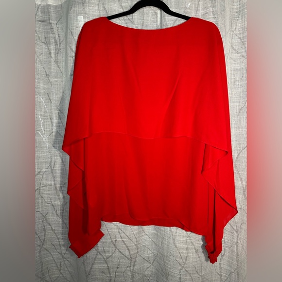 Cape Blouse DKNY Crewneck Smocked-Cuff Size XL - Picture 7 of 9